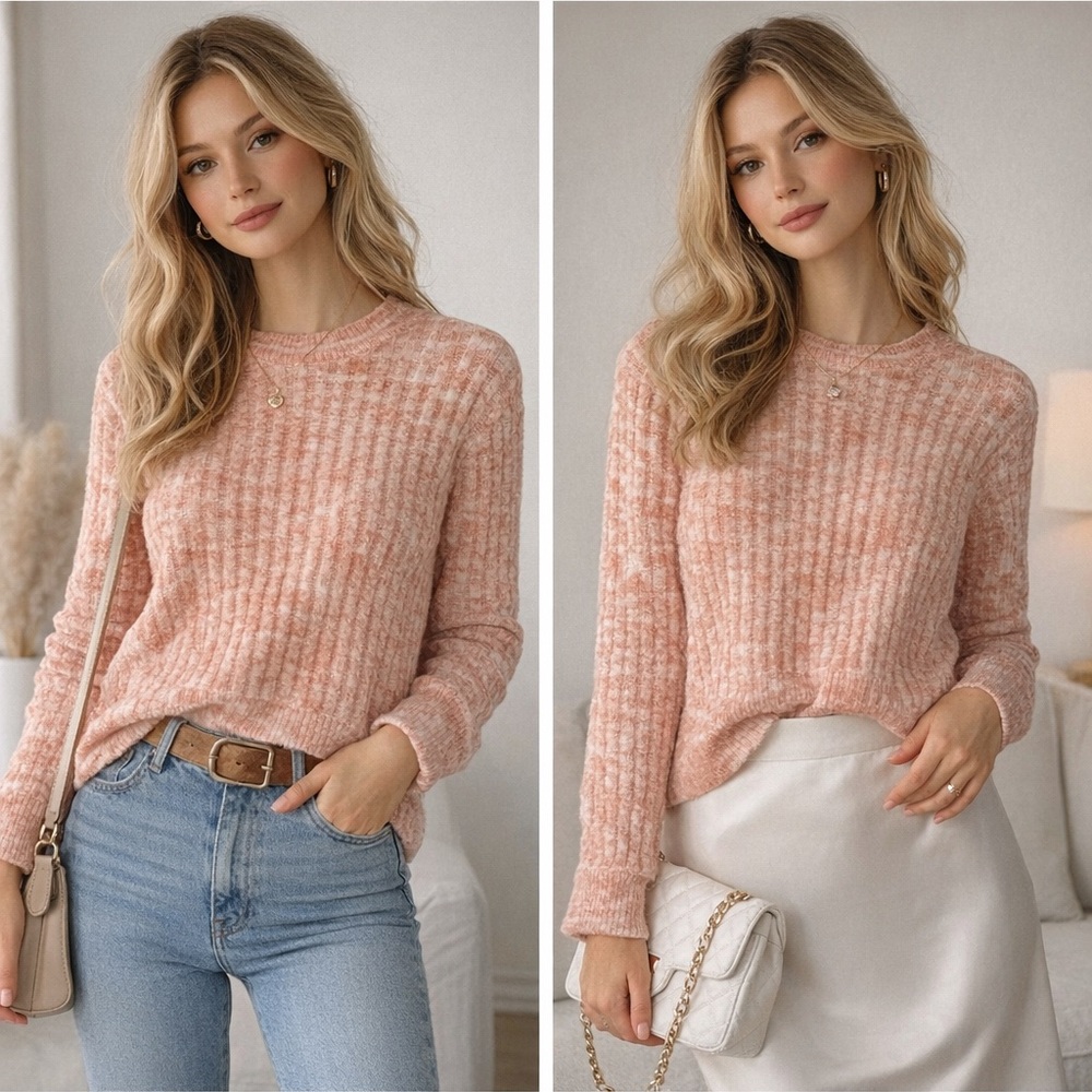 Sadie & Sage Peach Knit Sweater